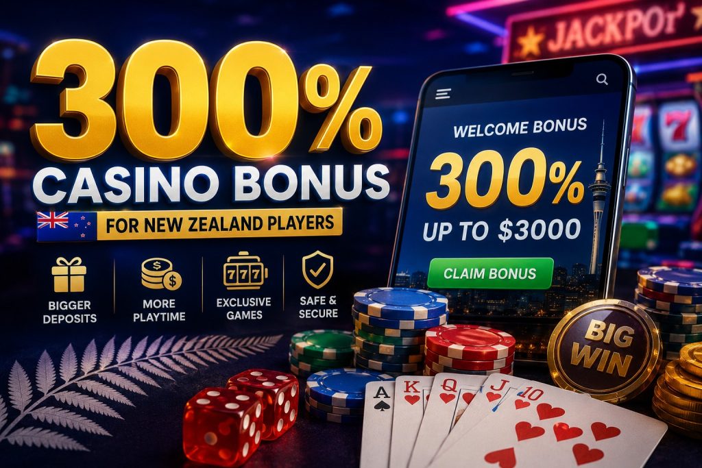 300% casino bonus NZ