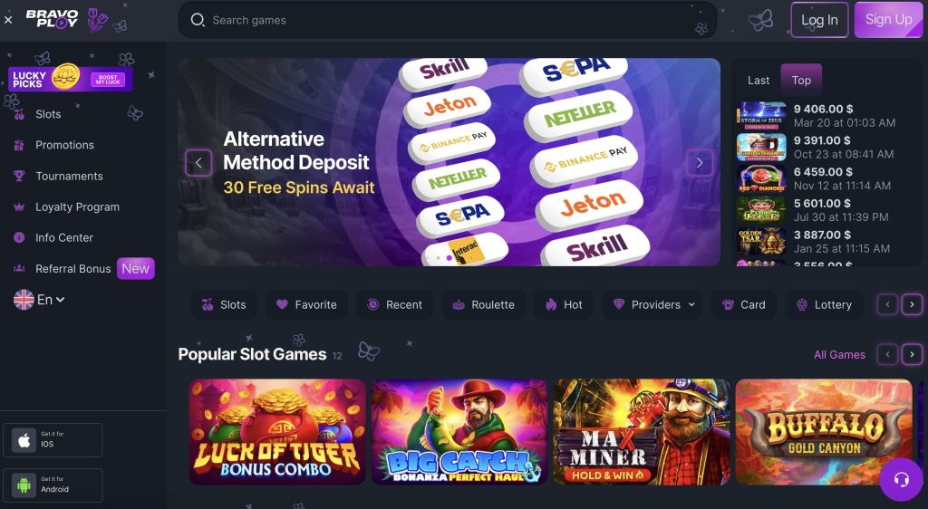BravoPlay Casino review