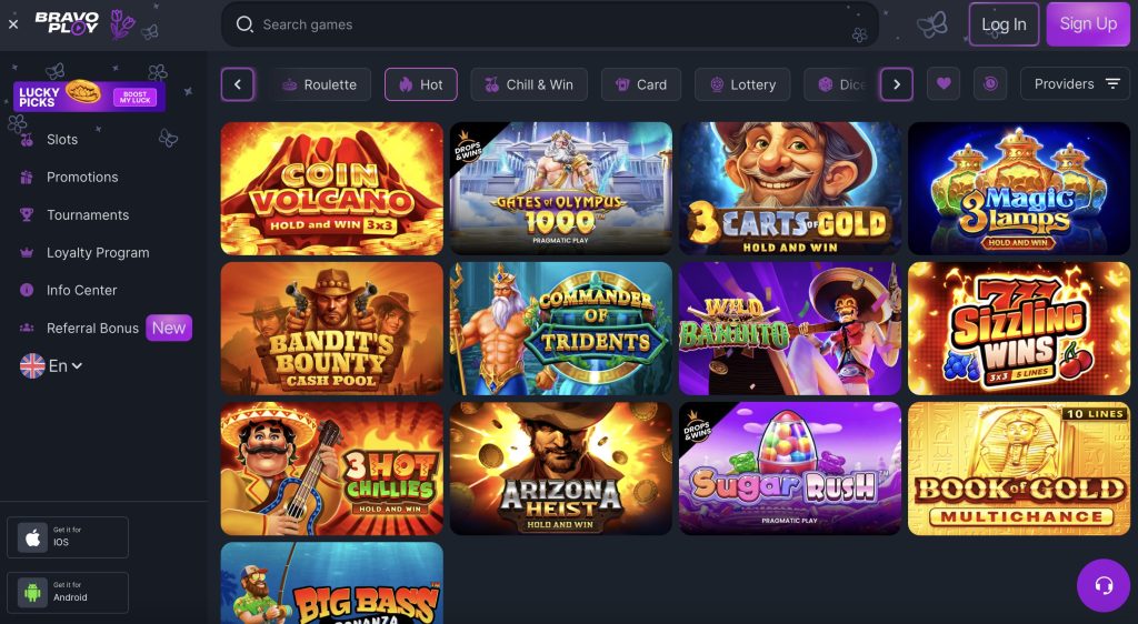 BravoPlay Casino games